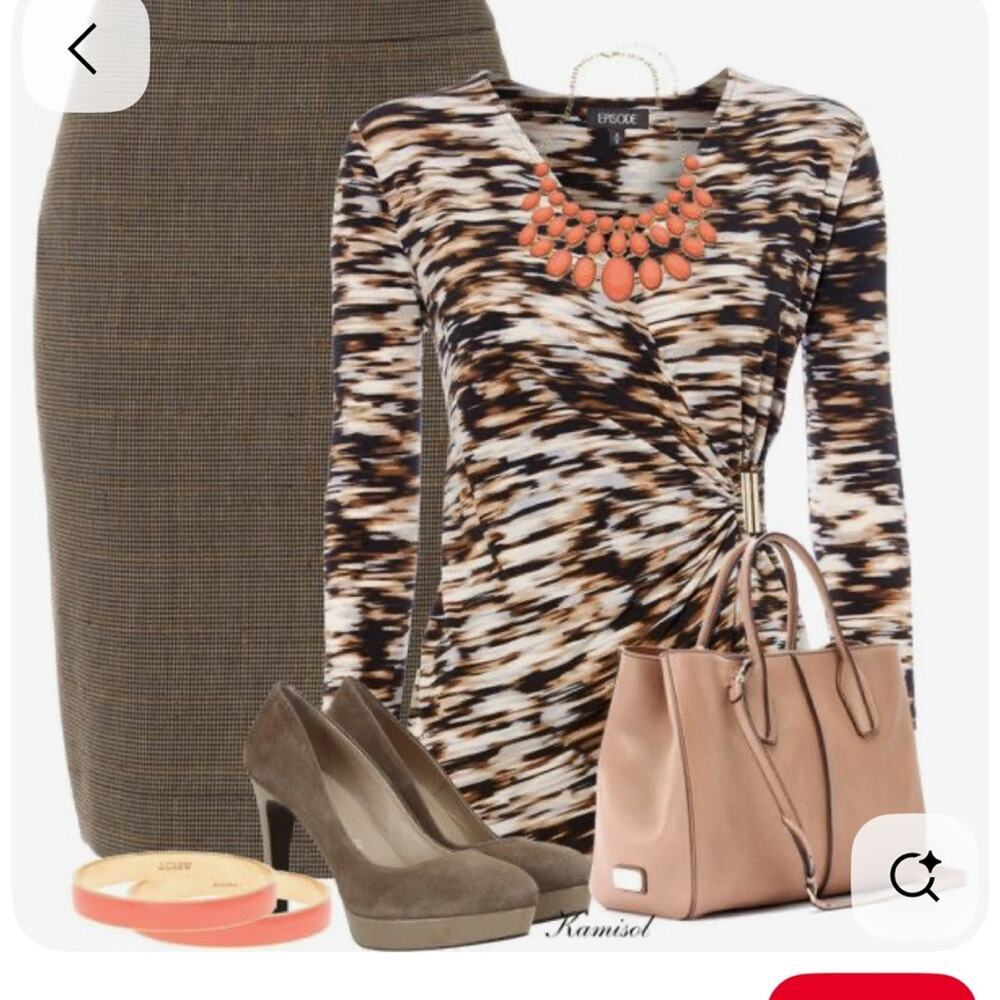 Calvin Klein Neutral Abstract Print Wrap-Style Shirt
